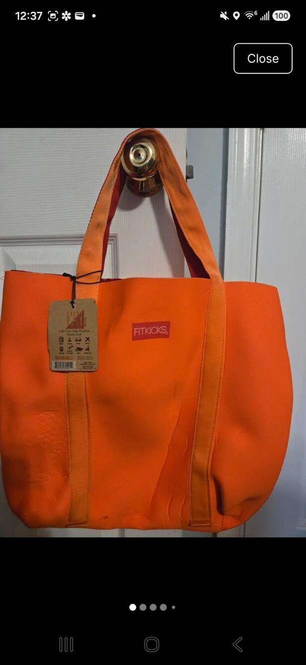 FITKICKS Every Day Tote Orange Red Reversible Bag
